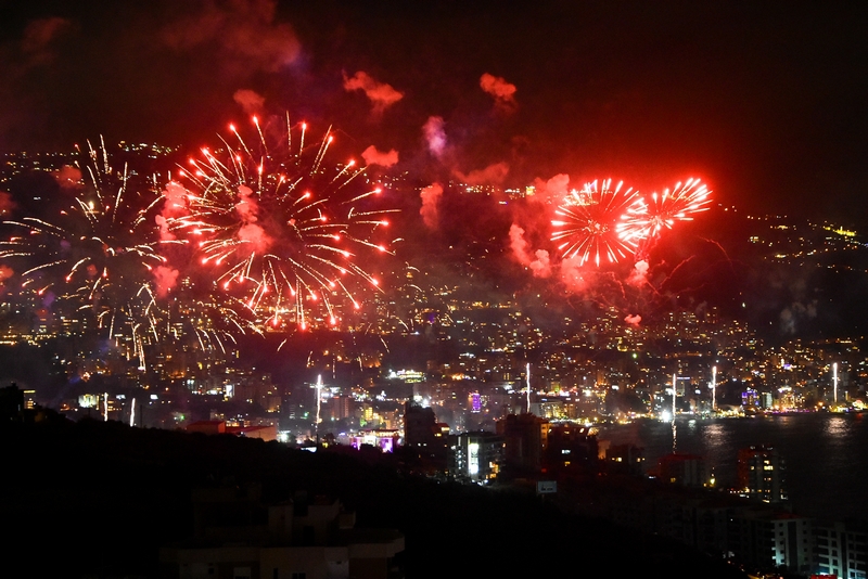 Jounieh Fireworks Show from Burj on Bay Hotel